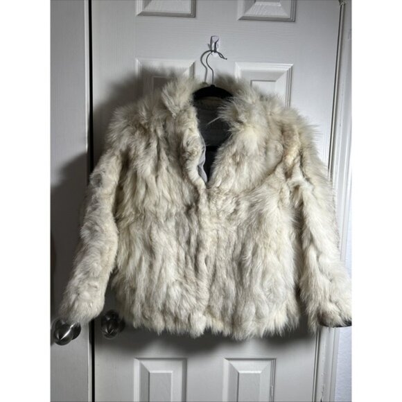 Vintage Koslows Women's Short White Fur Coat Hook and Eye Close See Measurement - Picture 1 of 6
